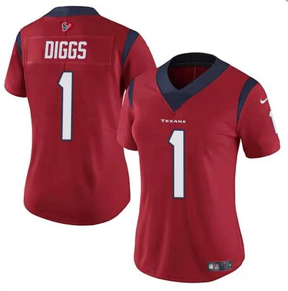 Women%27s Houston Texans #1 Stefon Diggs Red Vapor Untouchable Limited Stitched Jersey Dzhi->women nfl jersey->Women Jersey